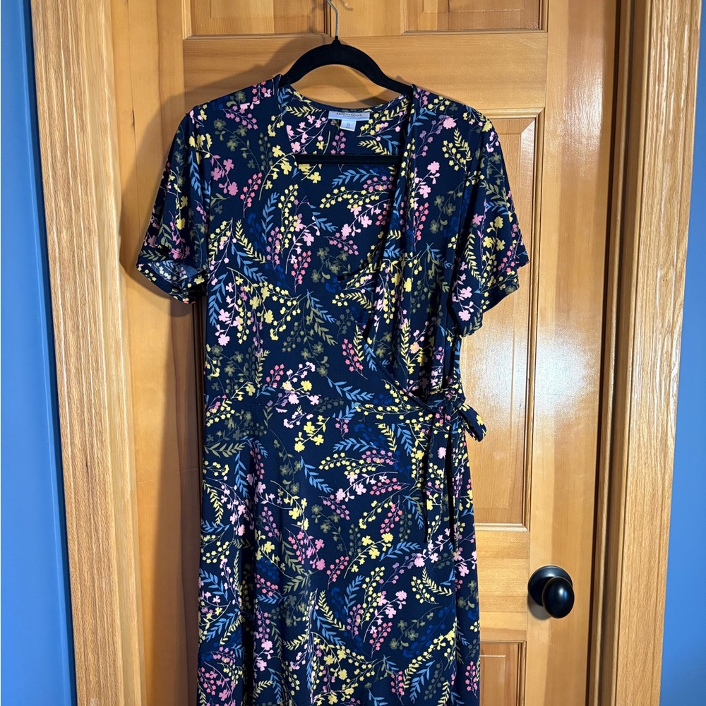 Motherhood Navy Floral Midi Dress